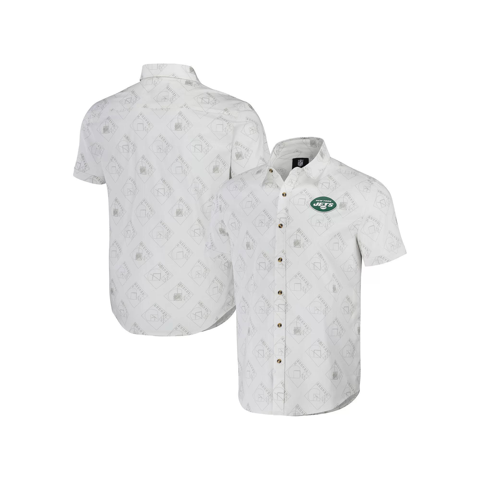 Men's NFL x Darius Rucker Collection by Fanatics White Los Angeles Chargers Woven Short Sleeve Button Up Shirt, Size: 2XL Product Image