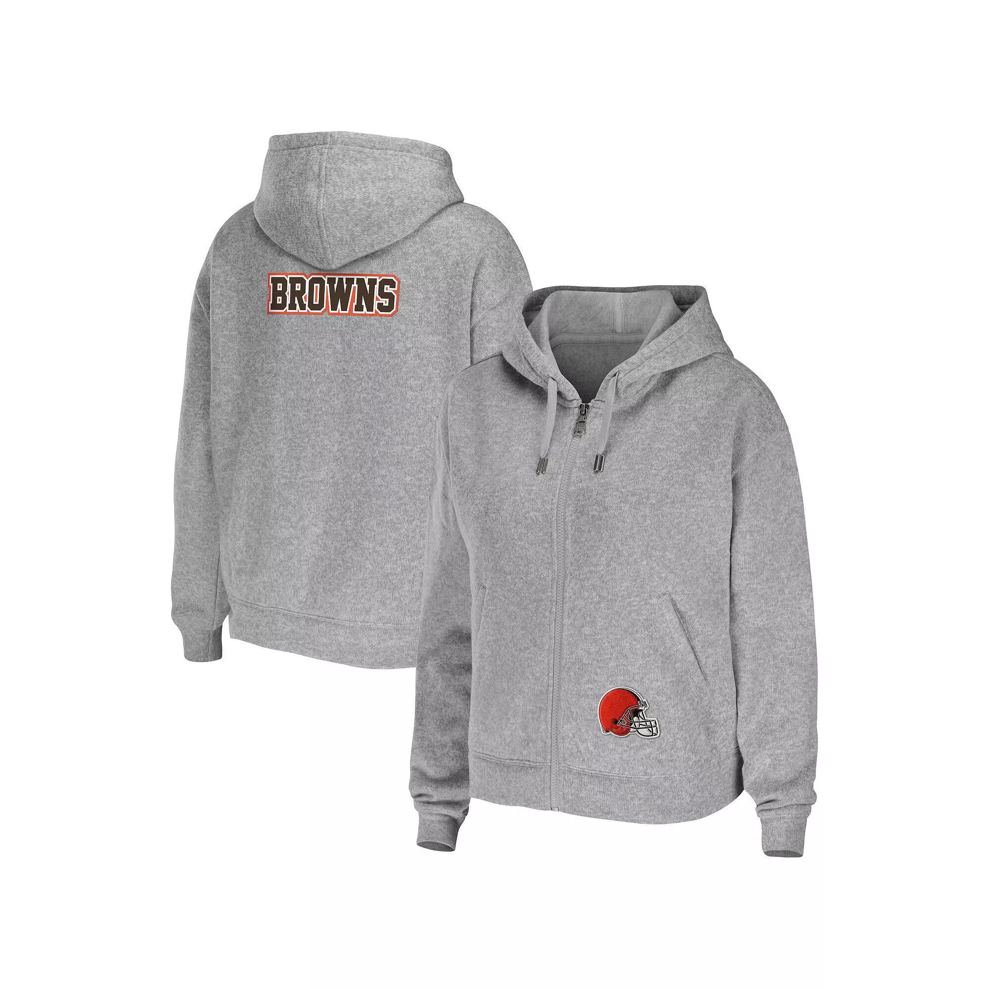 Women's WEAR by Erin Andrews Heathered Gray Seattle Seahawks Team Full-Zip Hoodie, Size: XL, Blue Product Image