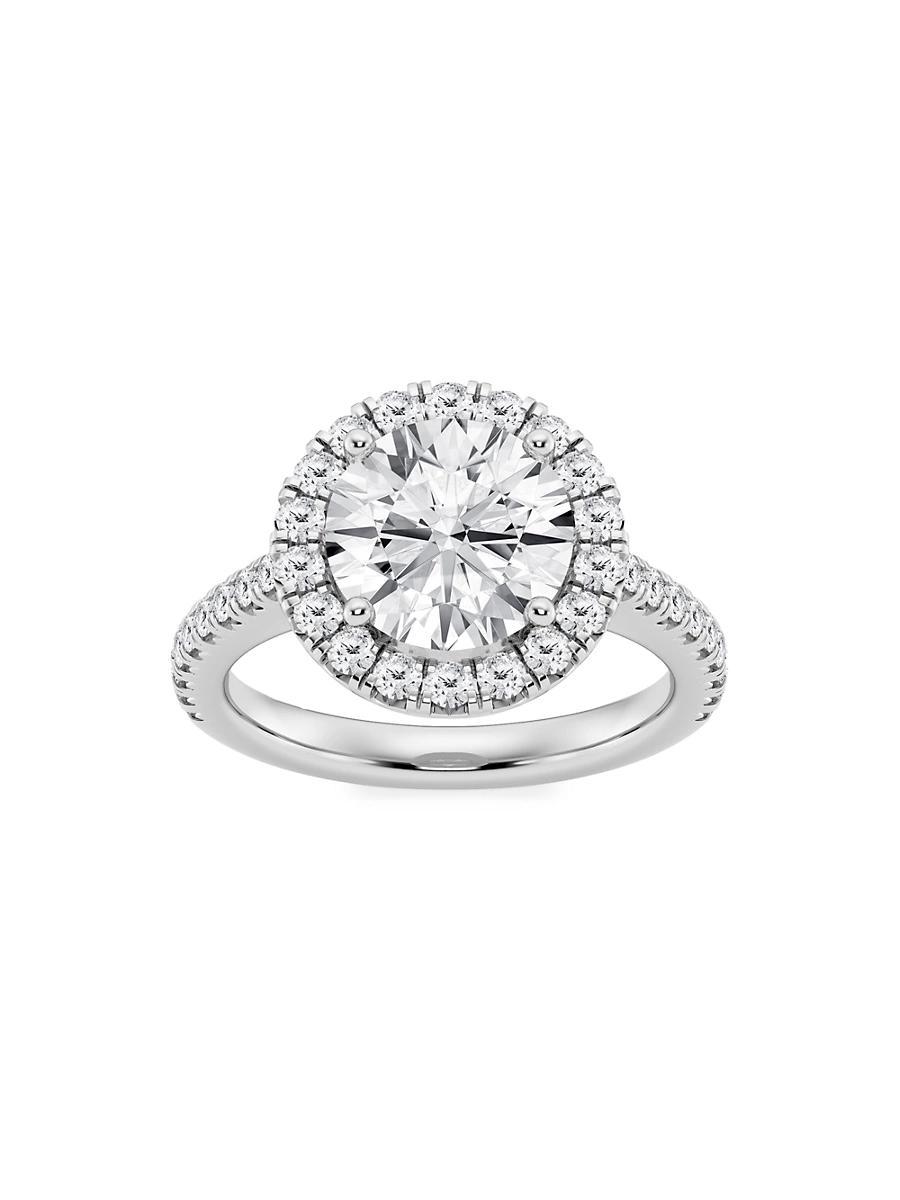 Womens 14K White Gold & Round Lab-Grown Diamond Halo Ring/1.30-3.60 TCW Product Image
