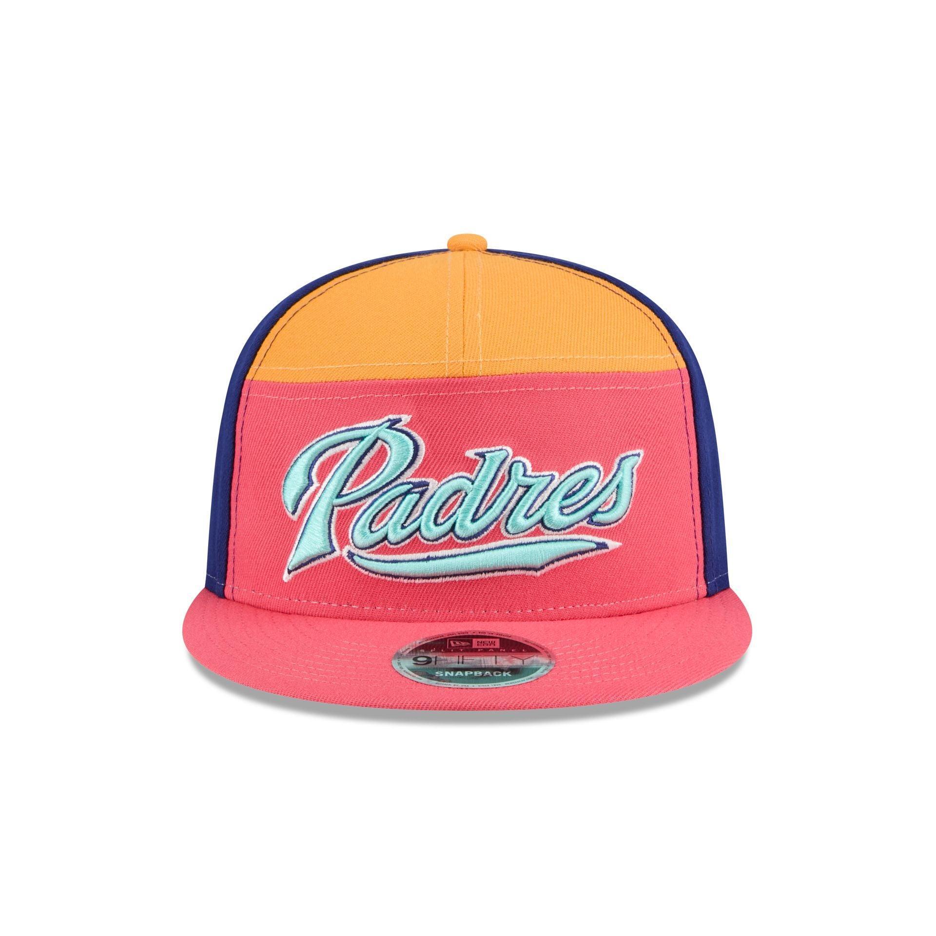 San Diego Padres Coral 9FIFTY Split Panel Snapback Hat Male Product Image