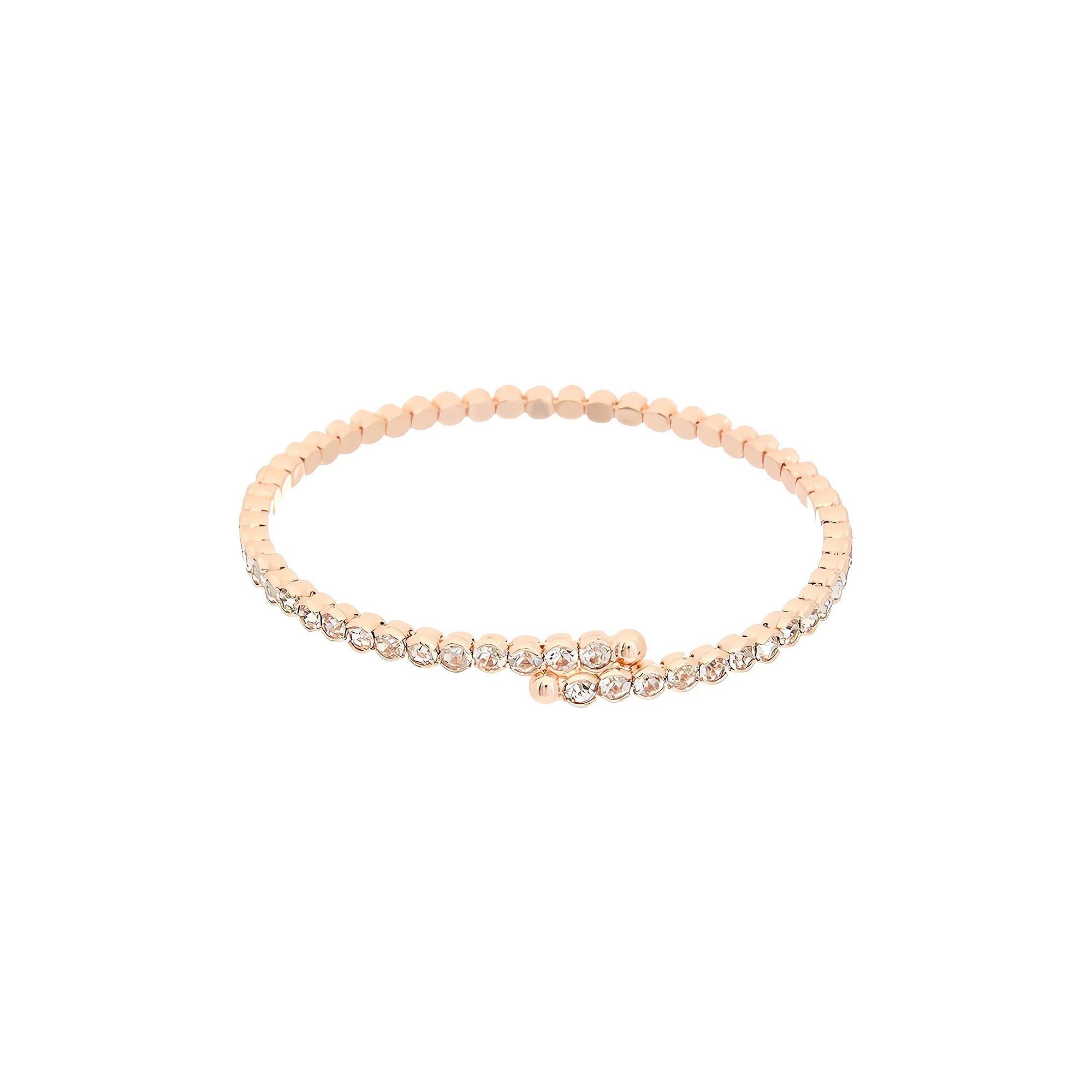 Juvell 18k Gold Plated Cubic Zirconia Bangle Bracelet, Womens, Pink Product Image