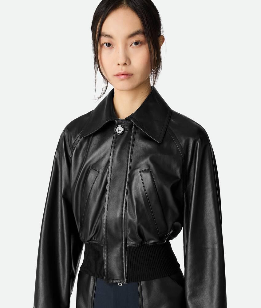 Women's Light Leather Blouson in Black Product Image
