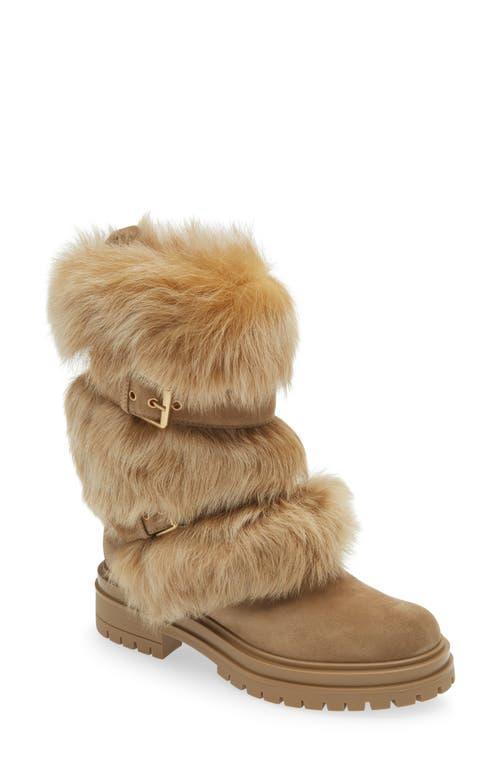 GIANVITO ROSSI Womens Beige Maverick Buckle-strap Leather Boots In Brown Product Image