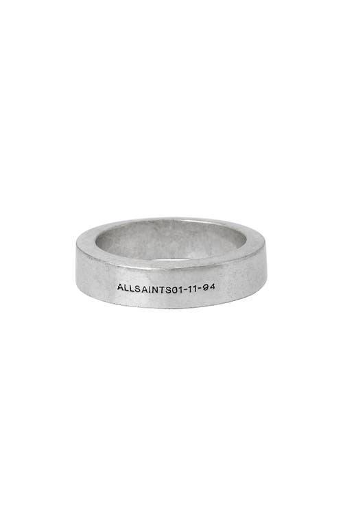 Allsaints Logo Band Ring in Sterling Silver Product Image