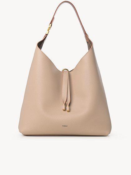 Marcie hobo bag in grained leather Product Image