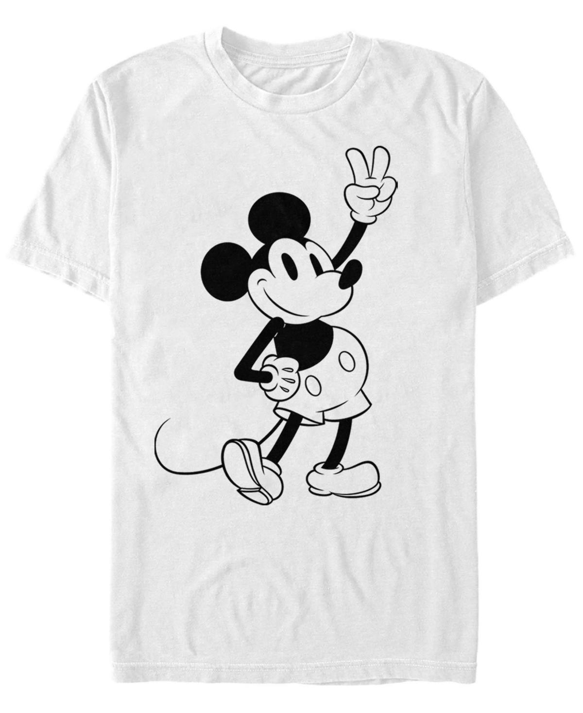 Disney's Mickey & Friends Mickey Peace Outline Men's Tee, Size: Small, White Product Image