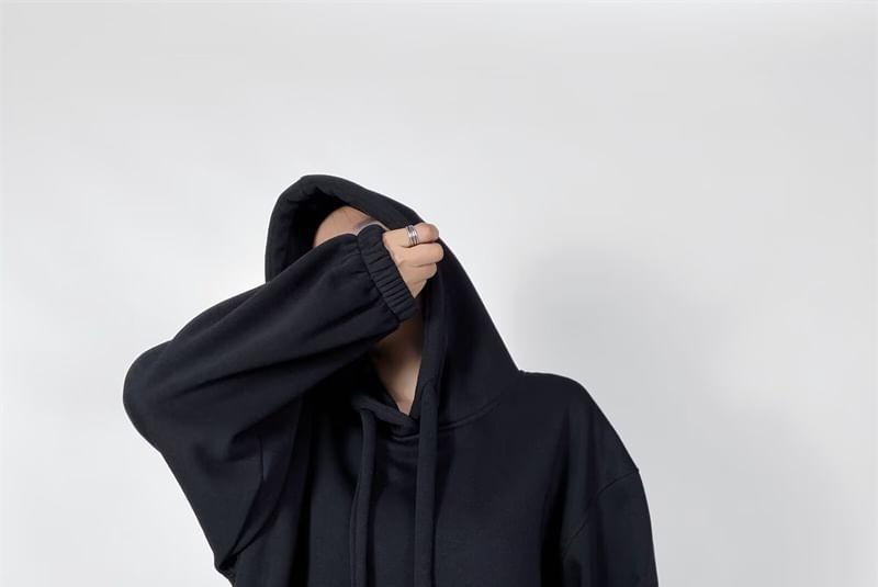 Plain Fleece-Lined Hoodie Product Image