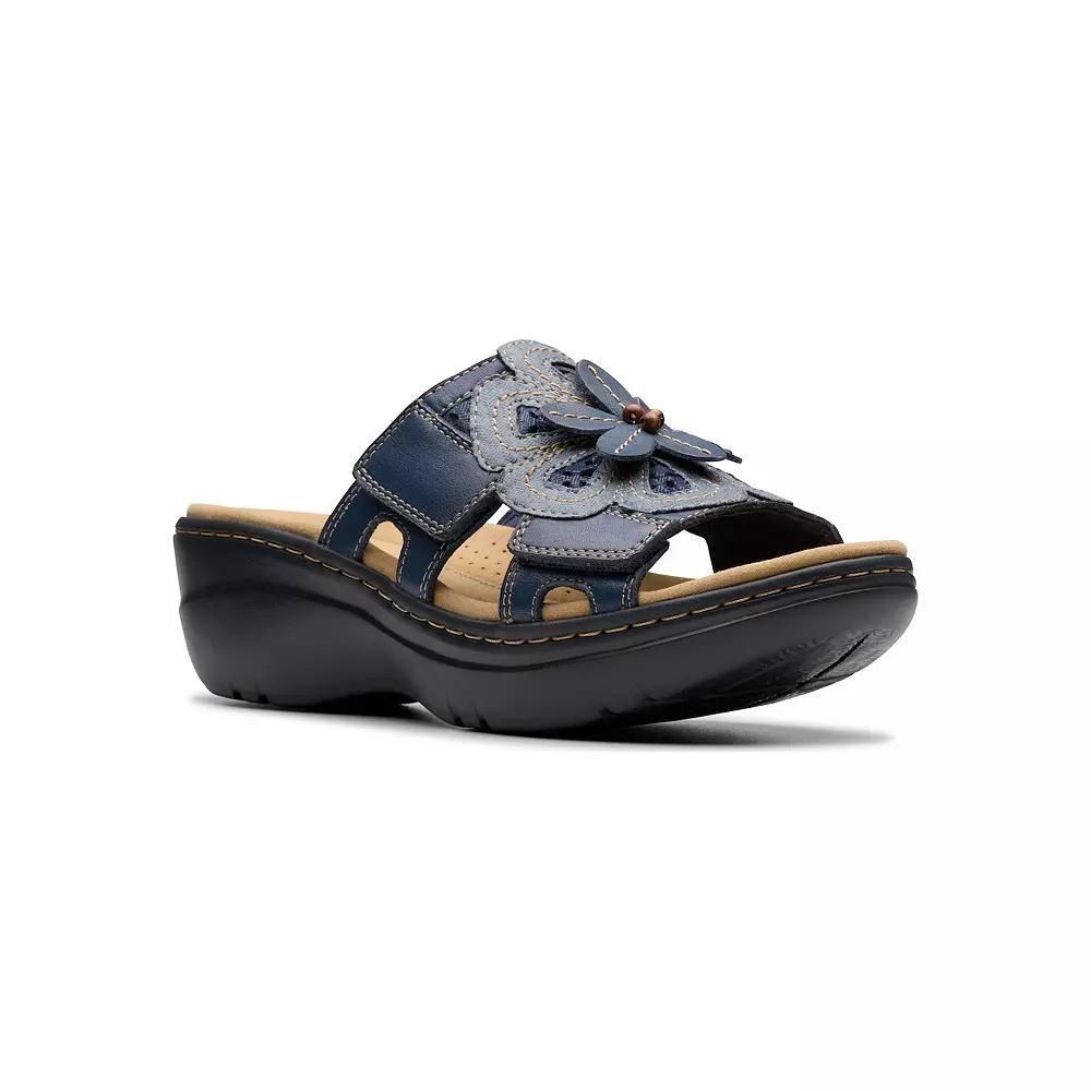 Clarks® Merliah2 Belle Women's Wedge Sandals, Size: 8, Blue Leather Product Image