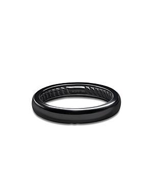 Mens DY Classic Band Ring in Black Titanium, 4mm Product Image