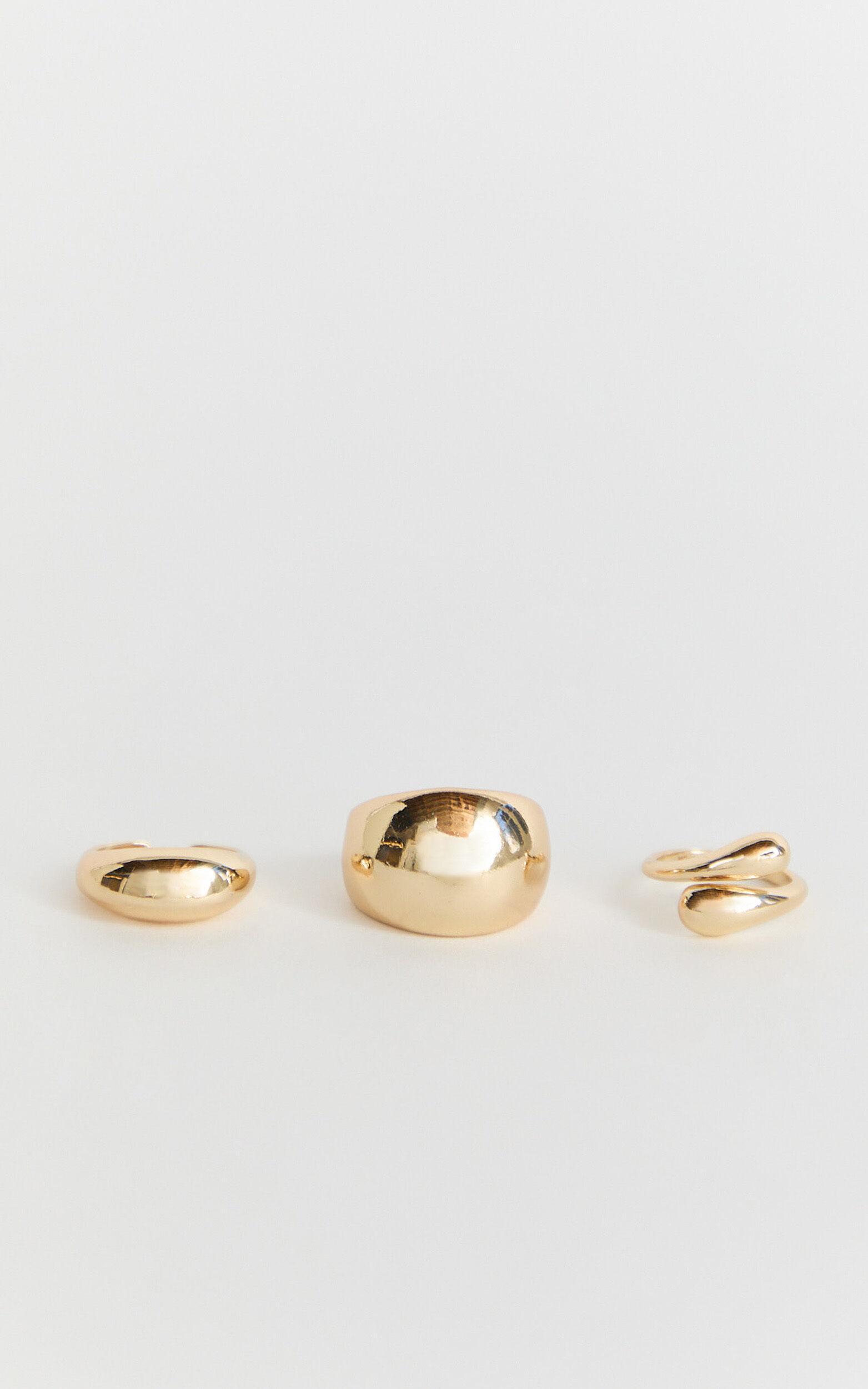 Harleen Rings - 3 Pack Rings in Gold Product Image