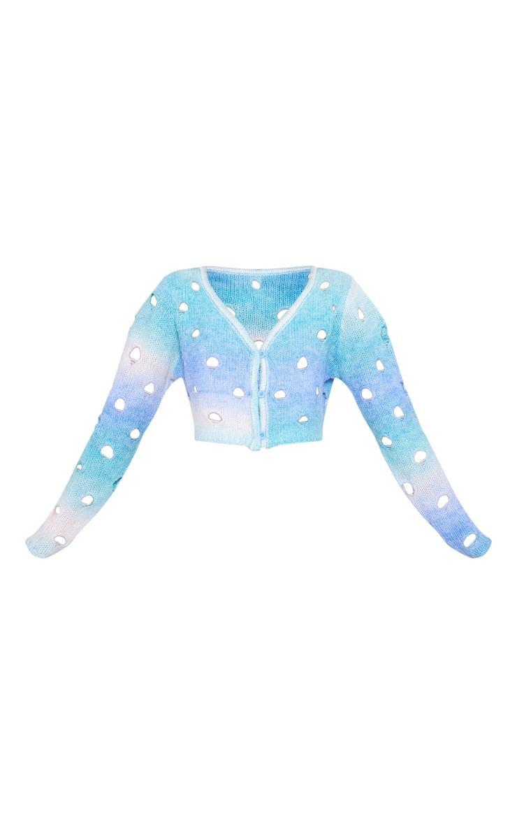 Blue Ombre Open Knit Cardi Product Image
