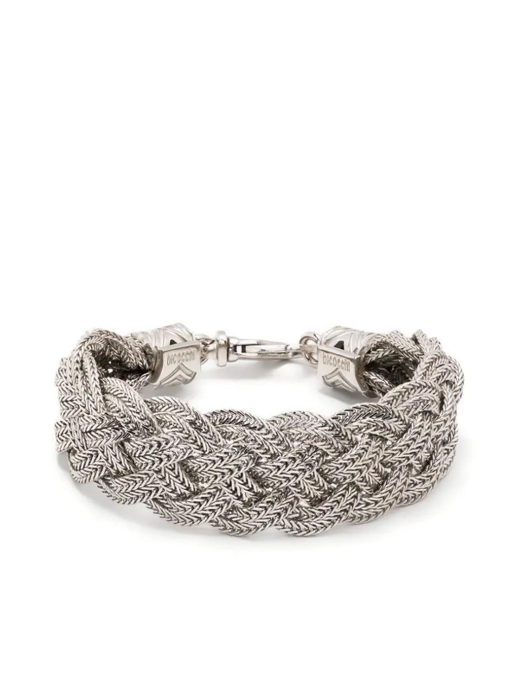 EMANUELE BICOCCHI Flat Braided-design Bracelet In Silver Product Image