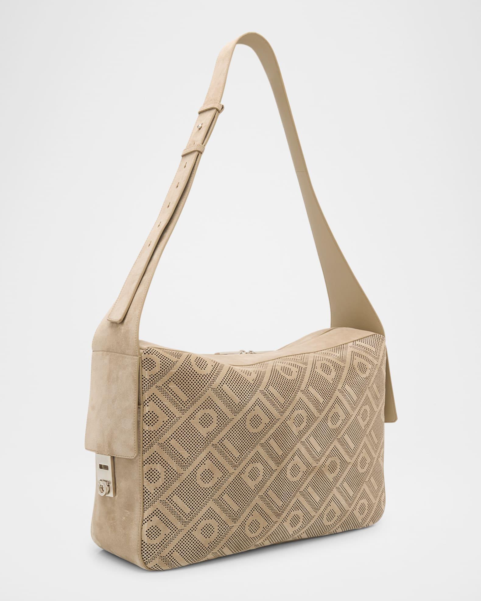 Men's Twins Perforated Leather Crossbody Bag Product Image