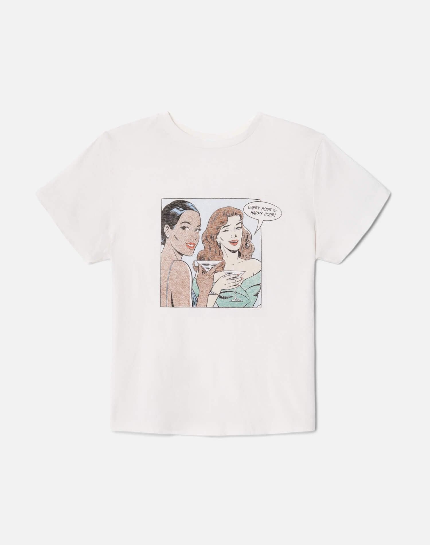 Classic "Happy Hour" Tee - Vintage White Product Image