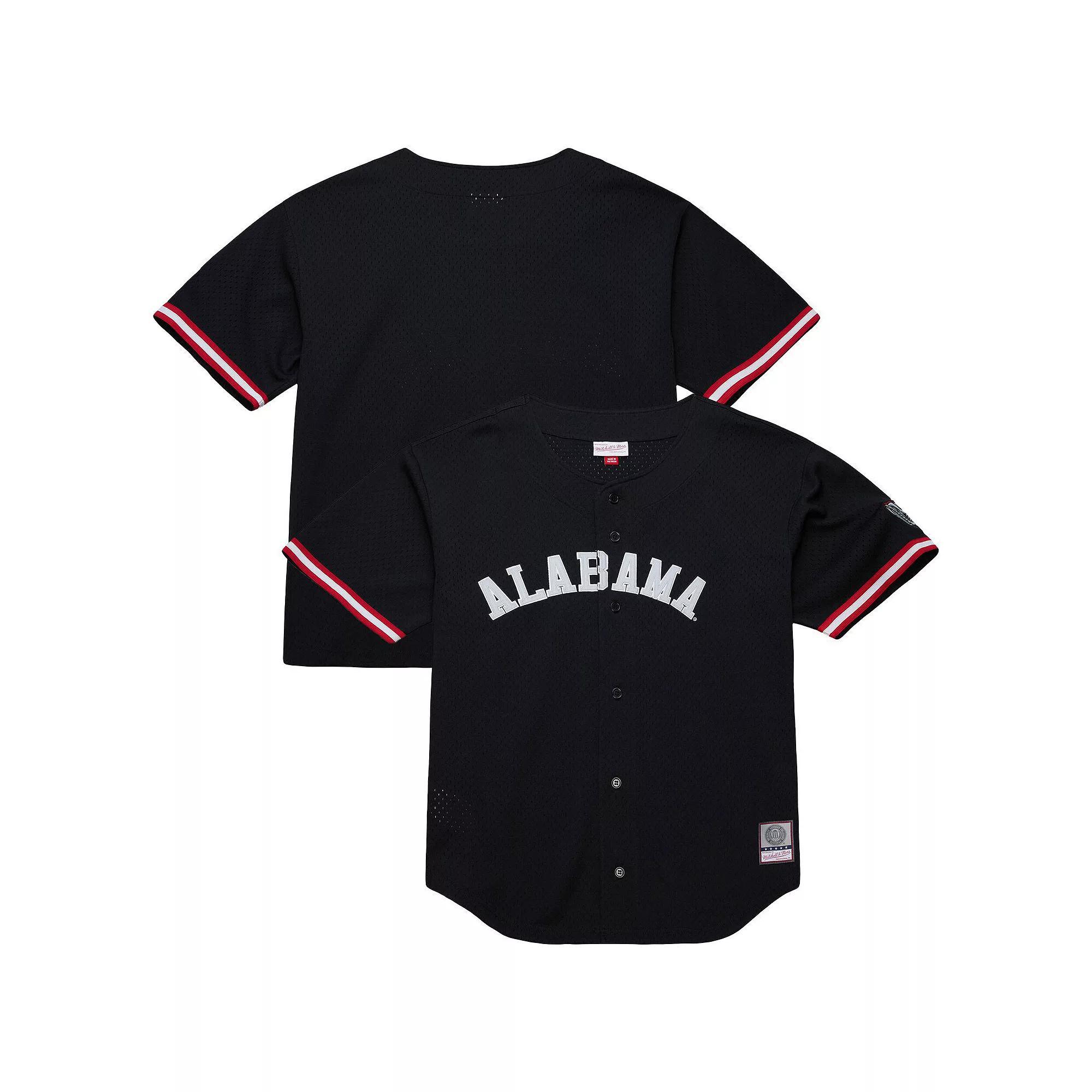 Men's Mitchell & Ness Black Alabama Crimson Tide On The Clock Full-Button Fashion Jersey, Size: Medium Product Image