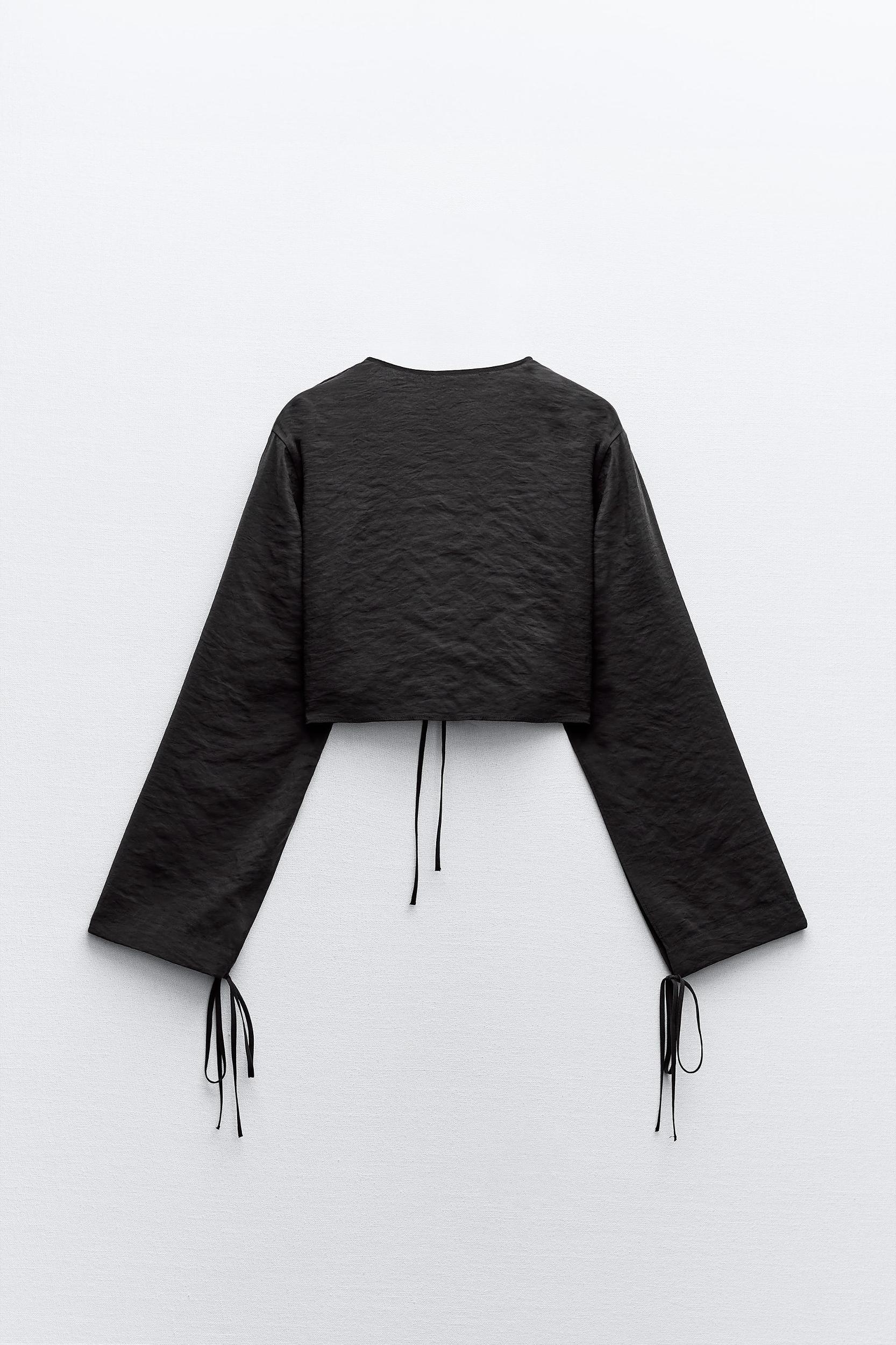 FLOWY TIED CROP TOP Product Image