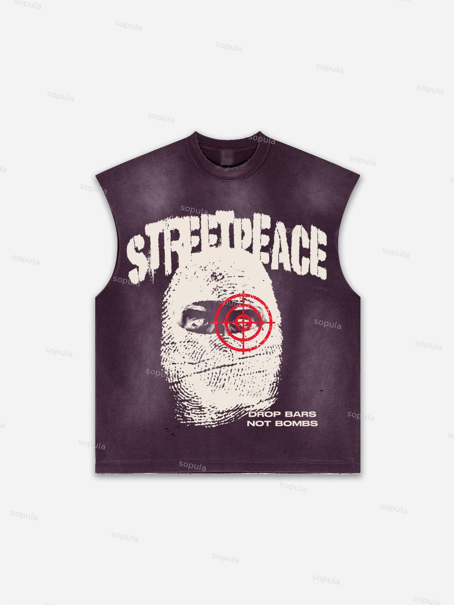 Boxer Street Graphic Print Distressed Tank Top Product Image
