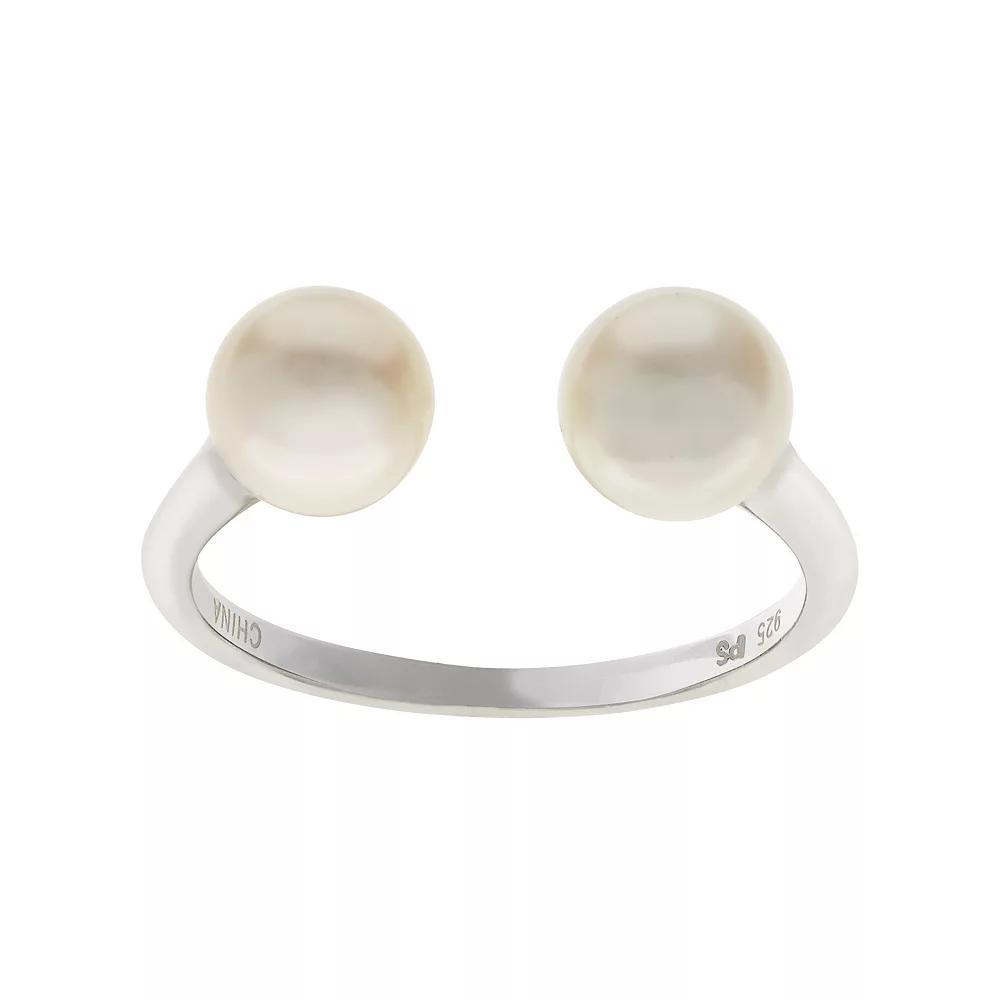 PearLustre by Imperial Sterling Silver Freshwater Cultured Pearl Open Ring, Womens Product Image