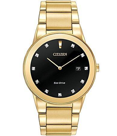 Citizen Eco-Drive Mens Axiom Diamond Stainless Steel Watch - AU1062-56G, Gold Tone Product Image
