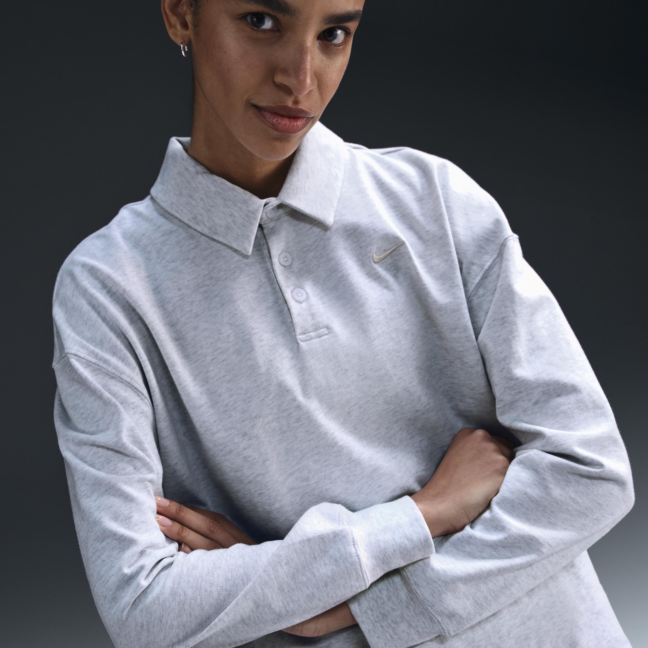 Womens Nike Sportswear Essential Oversized Long-Sleeve Polo Product Image