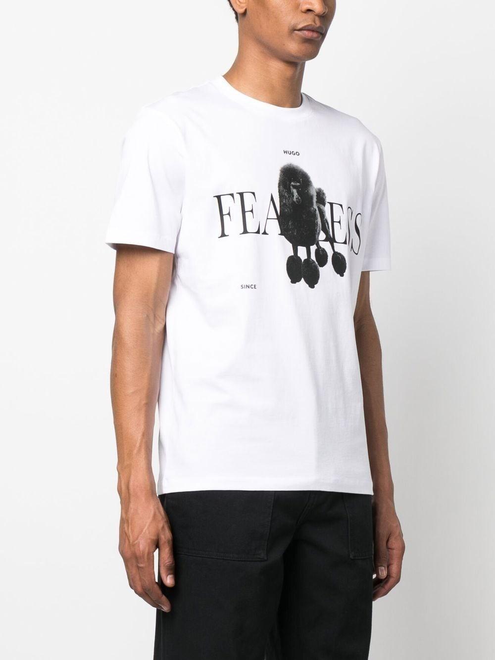 HUGO BOSS Slogan-print Short-sleeve T-shirt In White Product Image