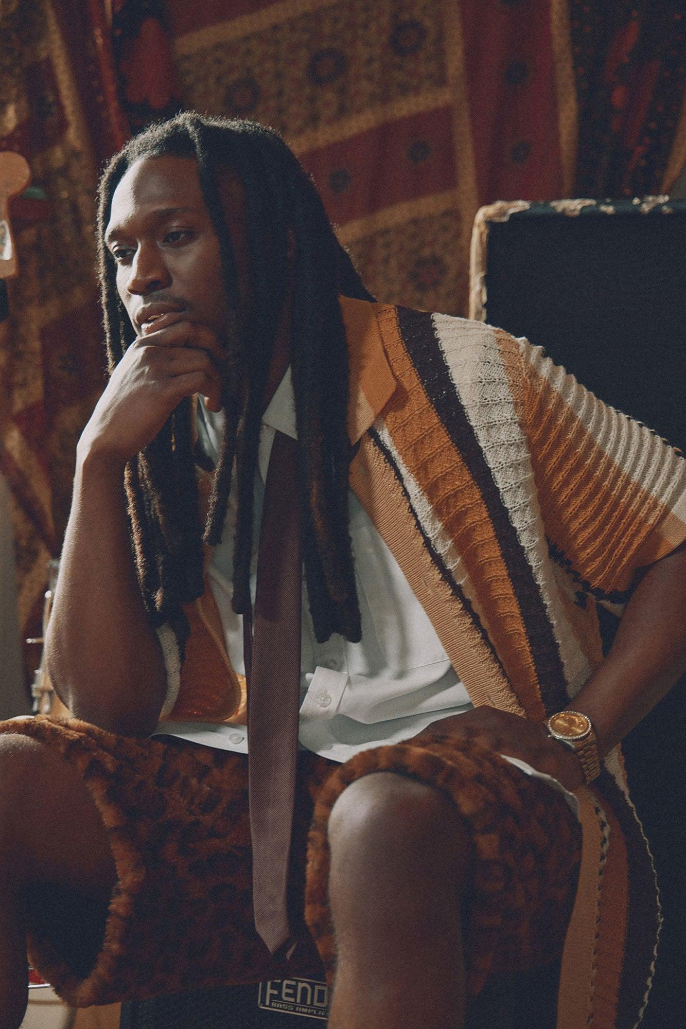 Carson Stripe Short Sleeve Knitted Shirt - Mustard/combo Product Image