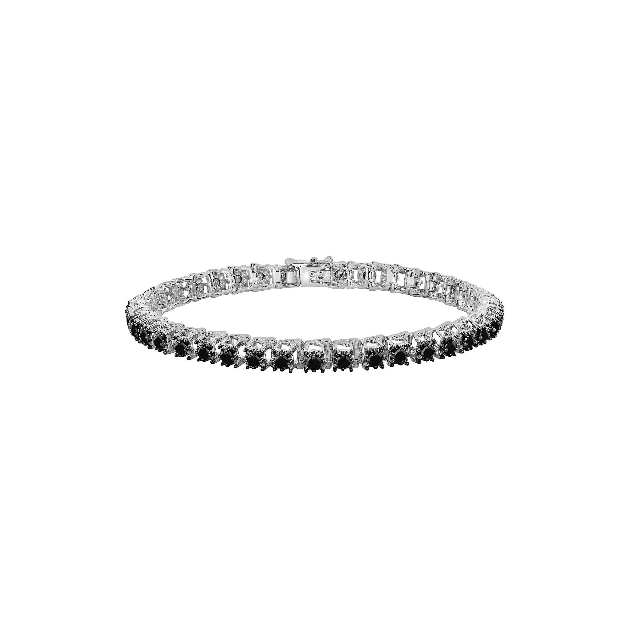 Sterling Silver 3-ct. T.W. Black Diamond Tennis Bracelet, Women's, Size: 7.5" Product Image
