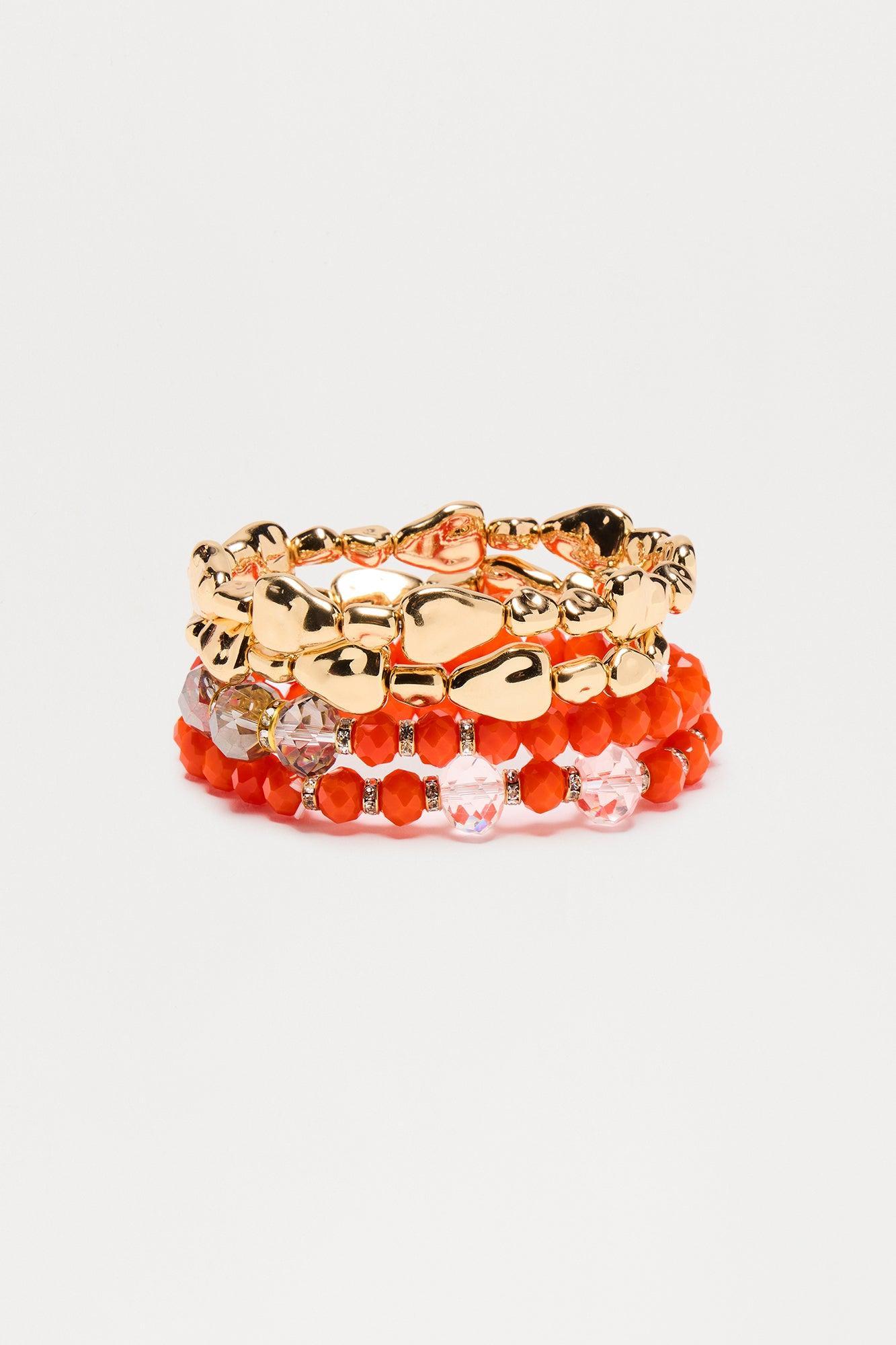 Sunset Kiss Bracelet Set - Orange/combo Product Image