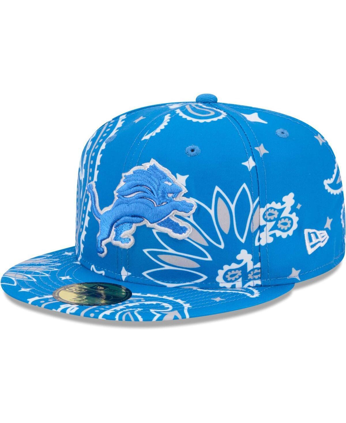 Men's New Era Blue Detroit Lions Paisley 59FIFTY Fitted Hat, Size: 7 7/8 Product Image