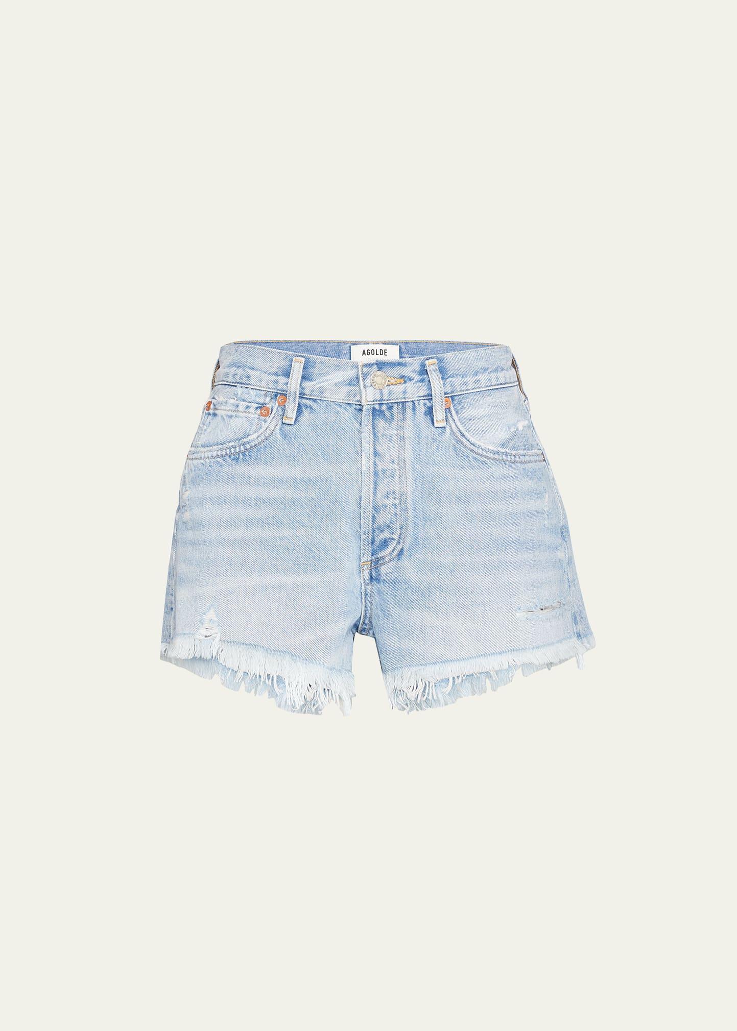 Agolde Parker Vintage Cutoff Denim Shorts in Swapmeet Product Image