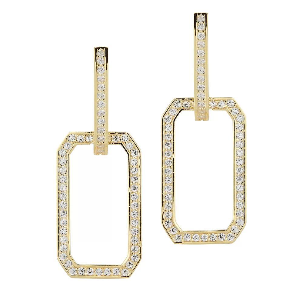 Sunkissed Sterling Cubic Zirconia Open Drop Earrings, Women's, Gold Tone Product Image