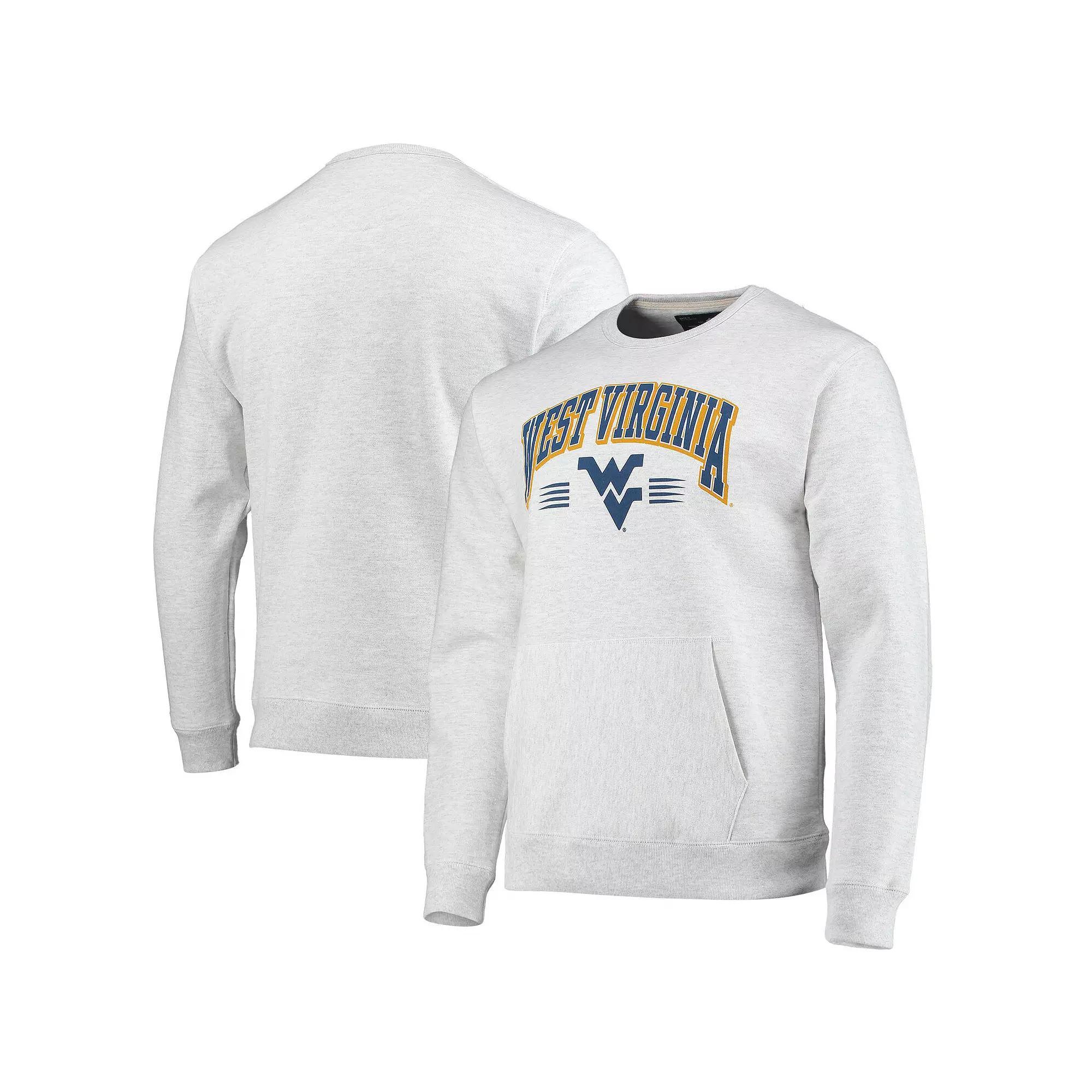 Men's League Collegiate Wear Heathered Gray West Virginia Mountaineers Upperclassman Pocket Pullover Sweatshirt, Size: Medium, Grey Product Image