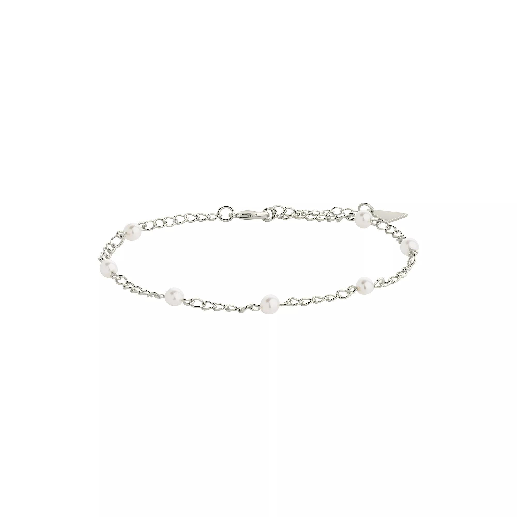 MC Collective Faux Pearl Station Anklet, Womens, Gold Tone Product Image
