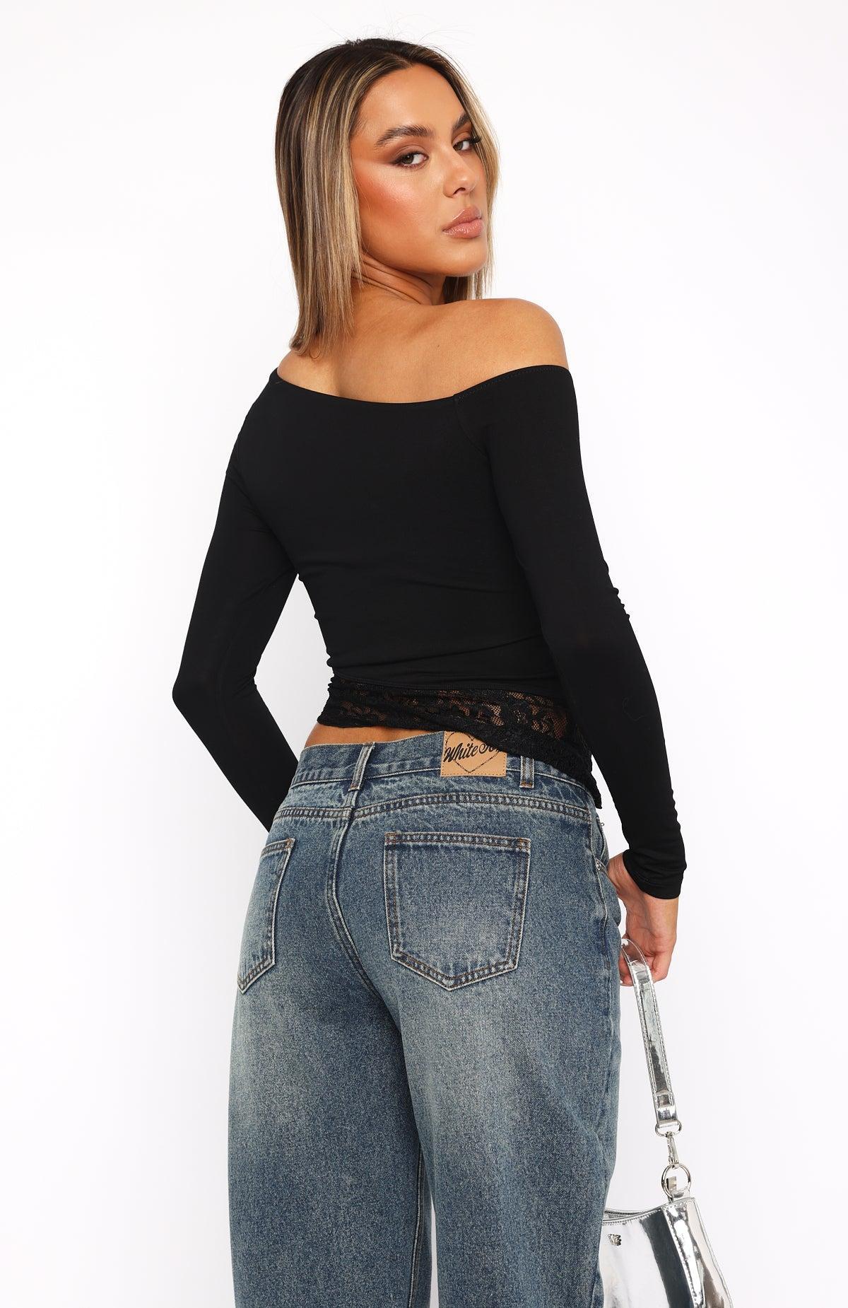 What You Did Long Sleeve Top Black Product Image