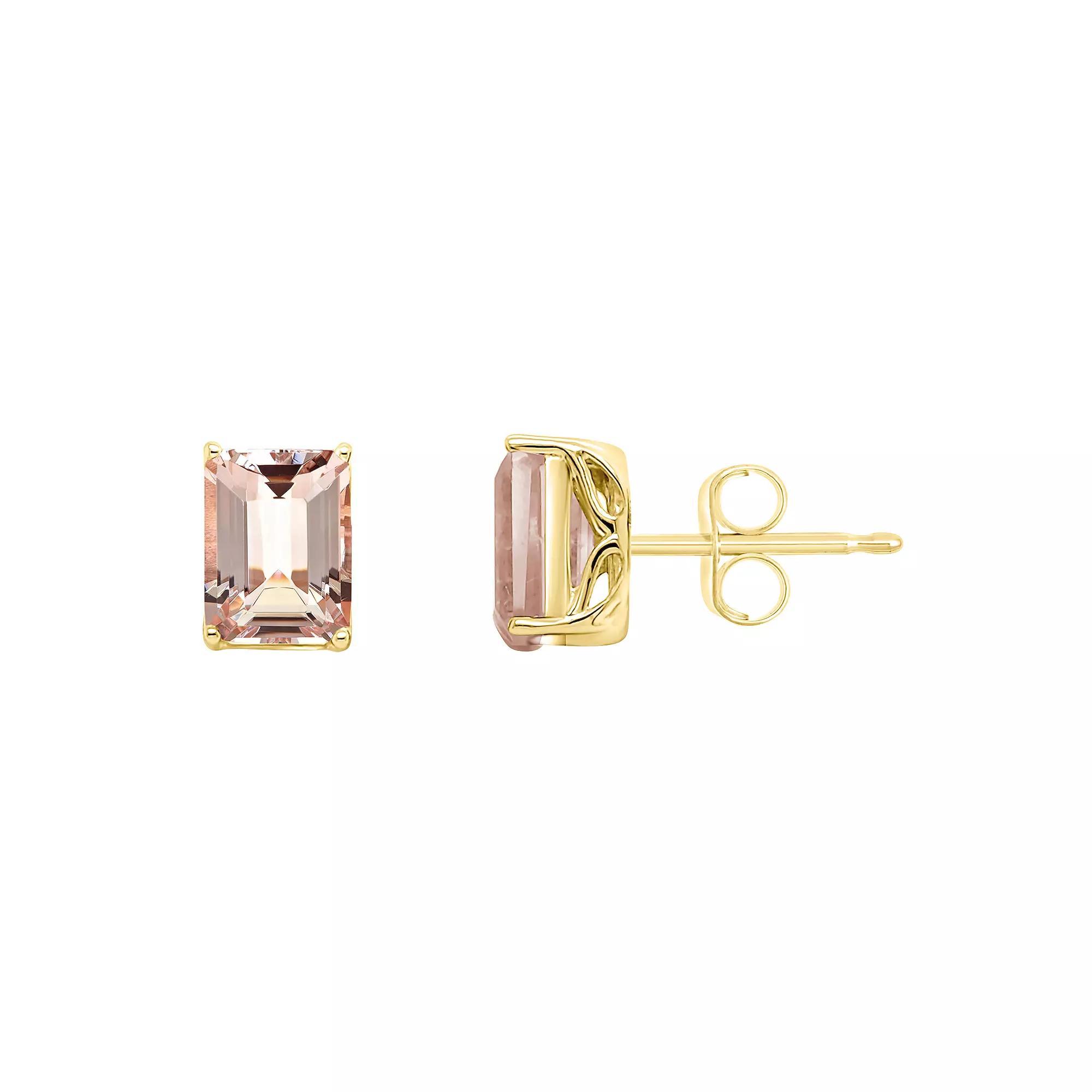 Alyson Layne 14k Gold Morganite Stud Earrings, Women's Product Image