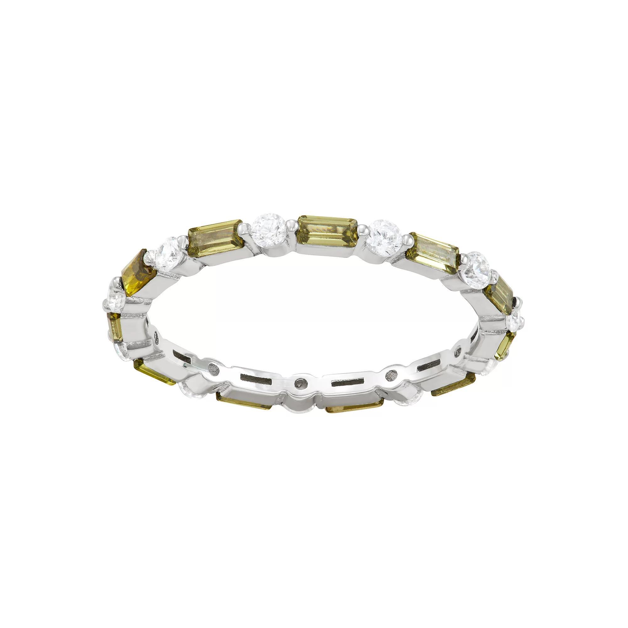Contessa Di Capri Birthstone Eternity Ring, Women's, Size: 7, Sterling August Product Image