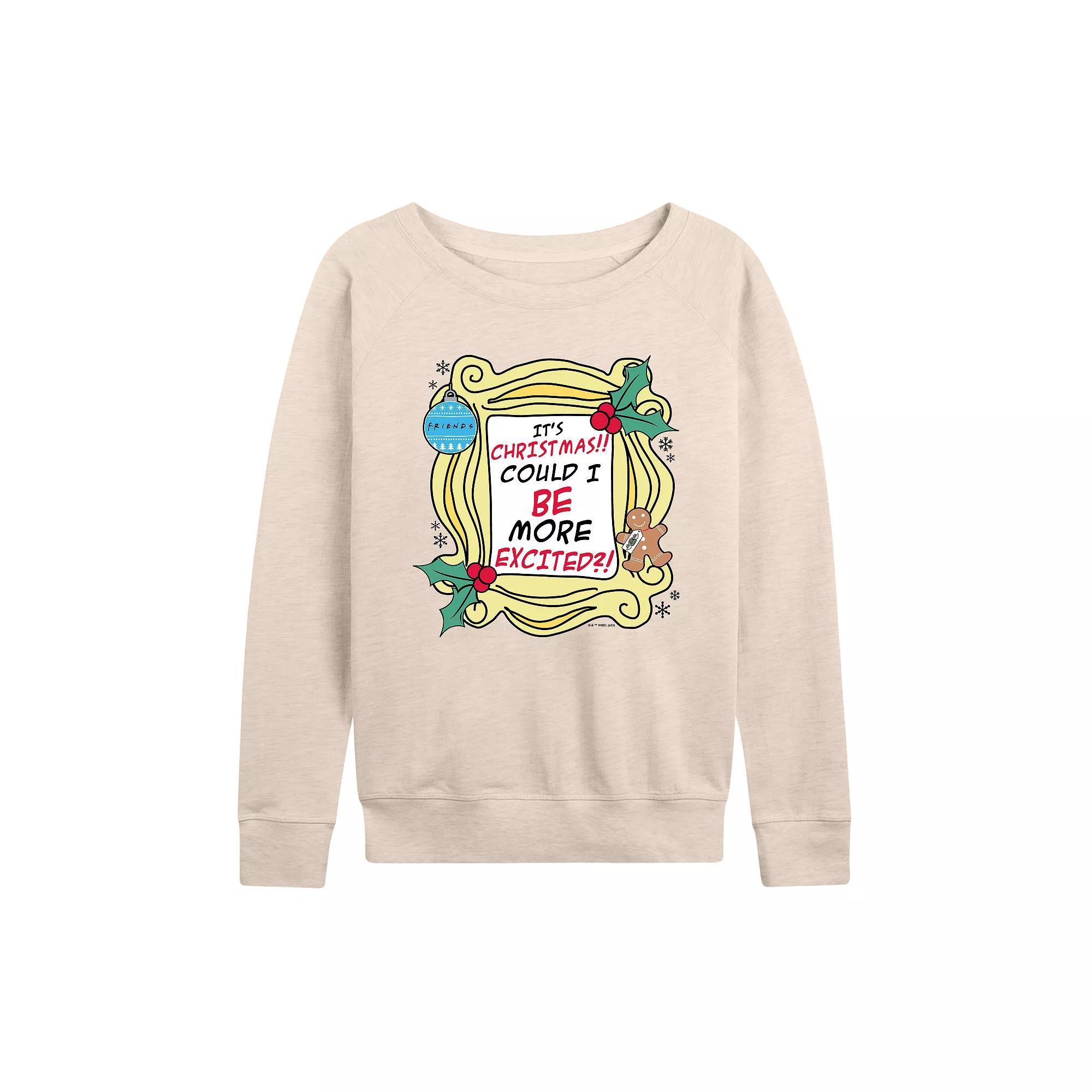 Womens Friends Its Christmas French Terry Long Sleeve Tee Product Image