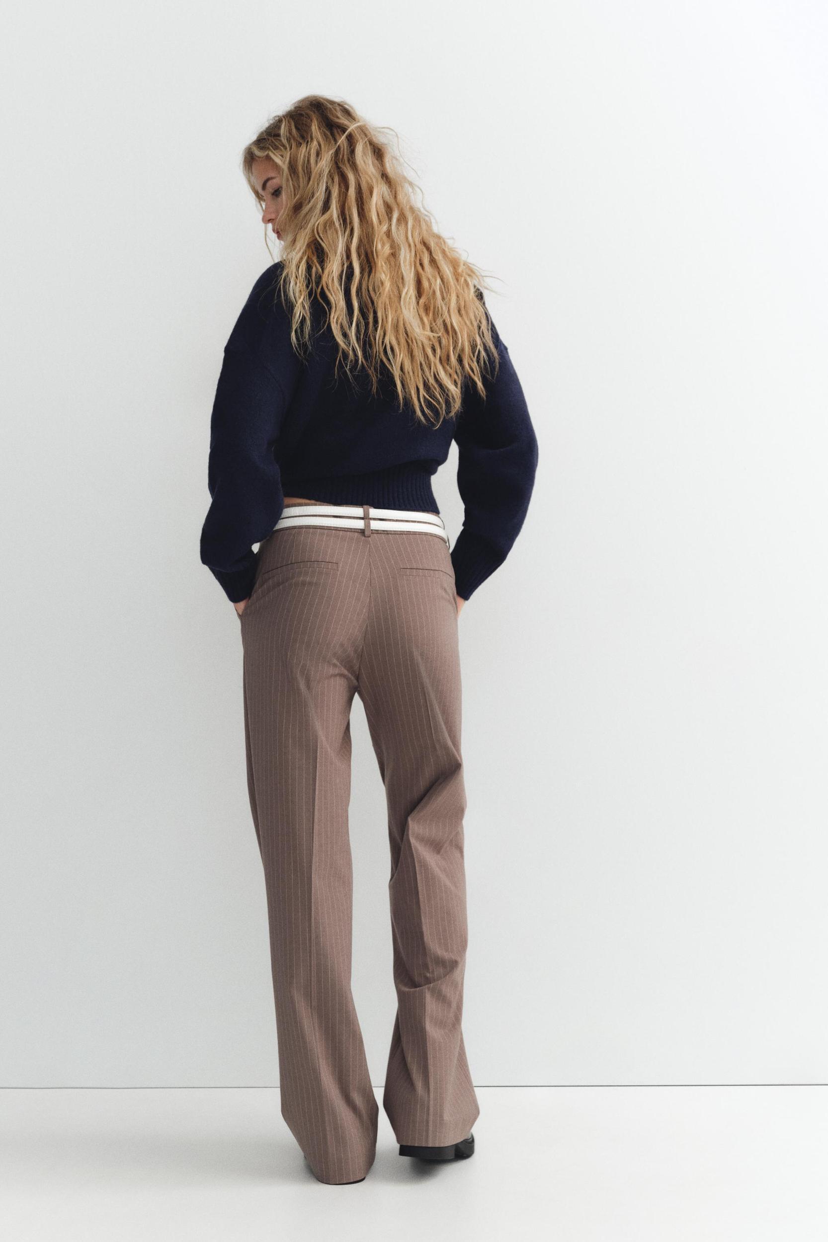 STRIPED PANTS EITH DOUBLE BELT Product Image