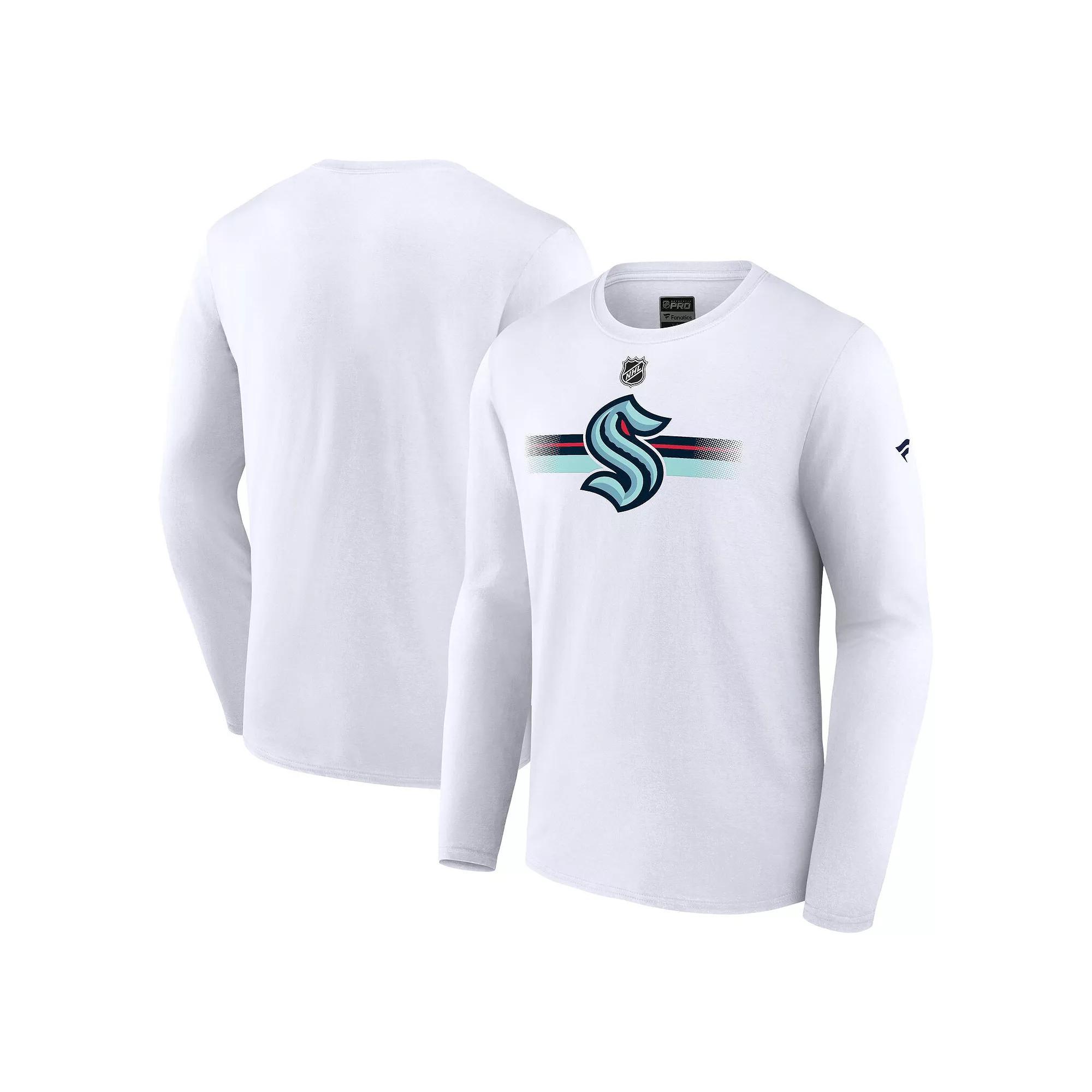 Men's Fanatics Branded  White Seattle Kraken Authentic Pro Secondary Replen Long Sleeve T-Shirt, Size: 4XL, Krk White Product Image