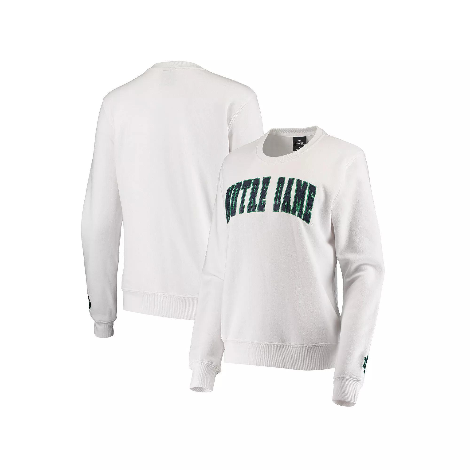 Women's Colosseum White Notre Dame Fighting Irish Campanile Pullover Sweatshirt, Size: 2XL Product Image