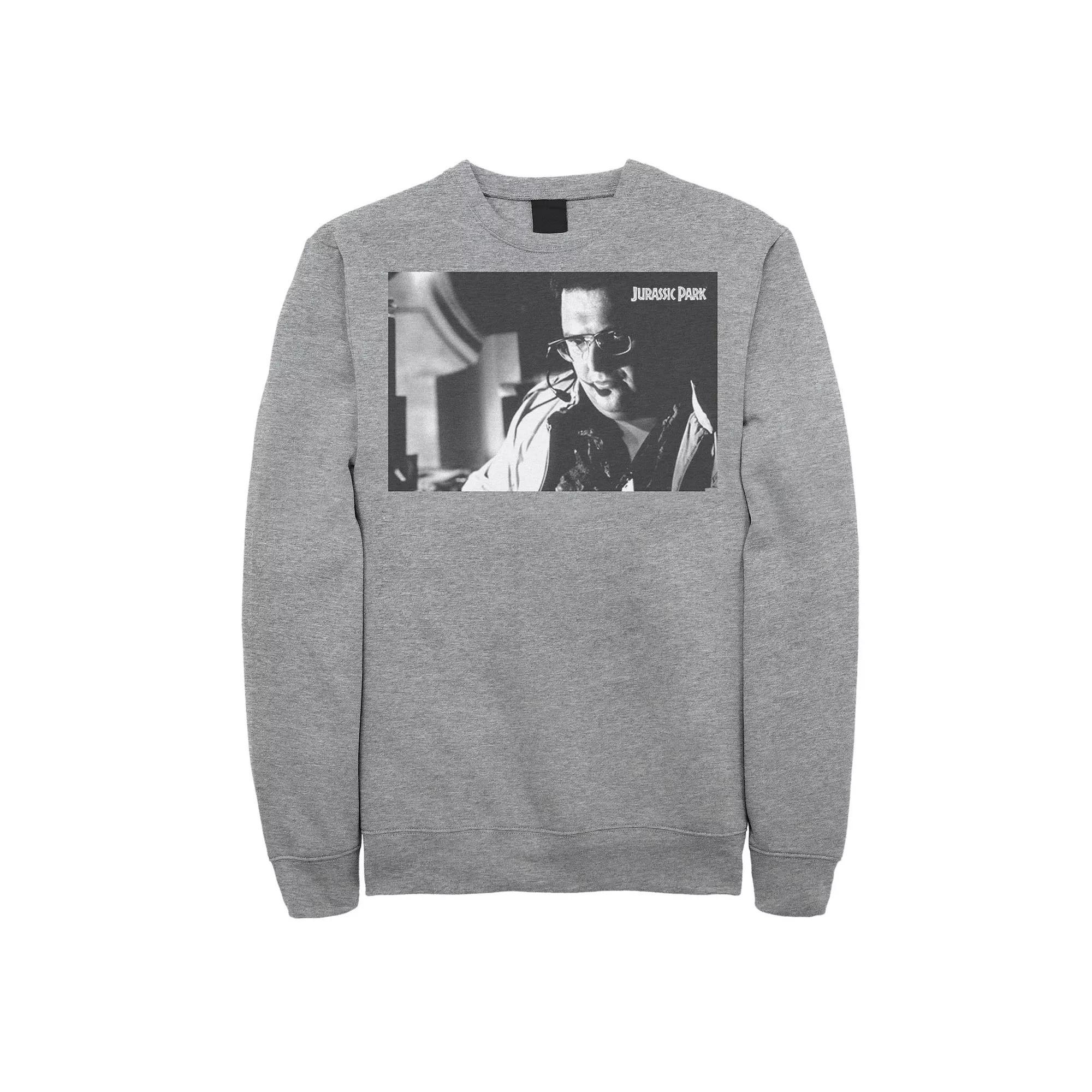 Mens Jurassic Park Dennis Nedry Computer Work Sweatshirt Athletic Grey Product Image