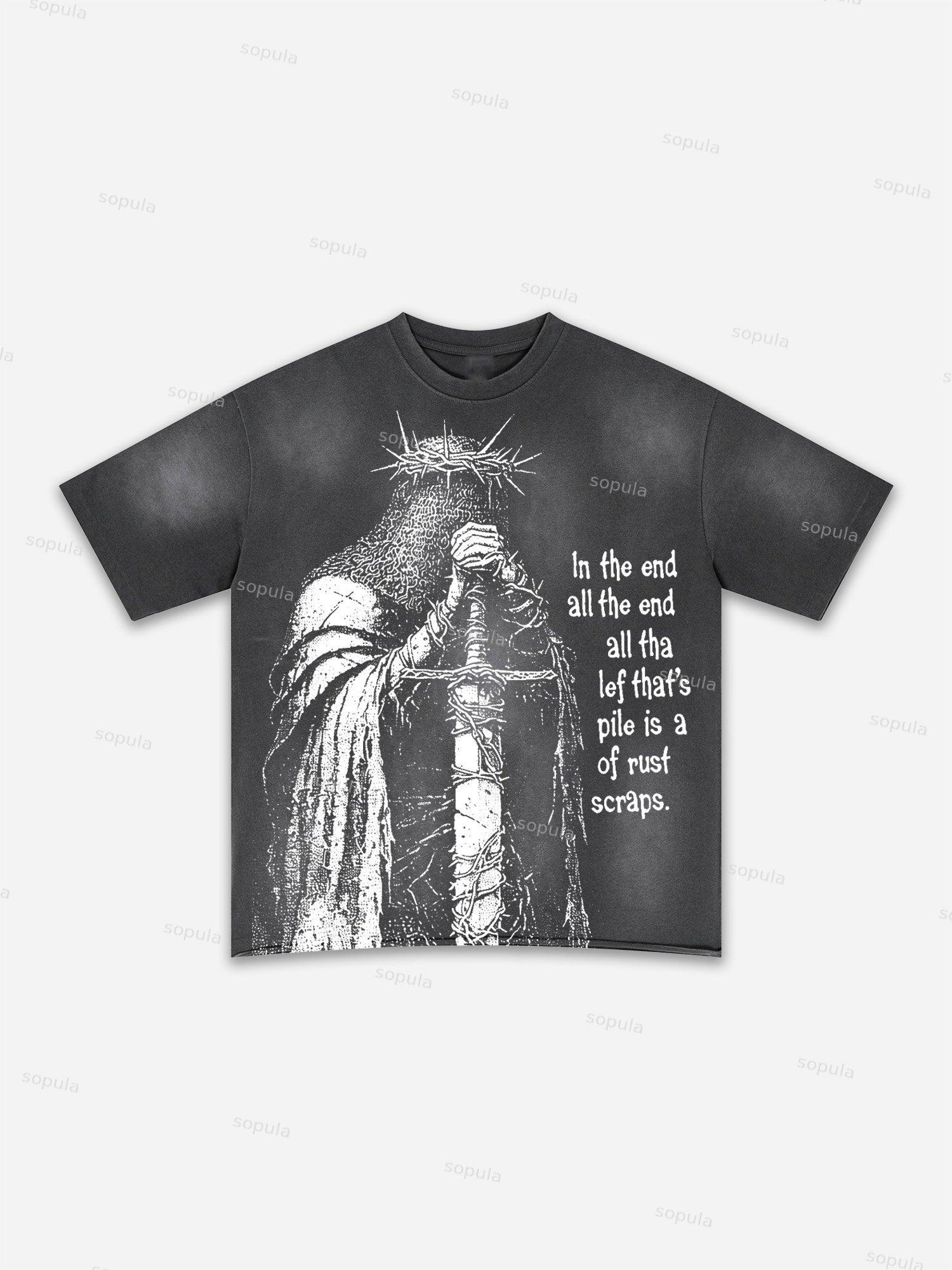 I Am Allergic To People Fun Zipper Boys Print Washed T-shirt Product Image