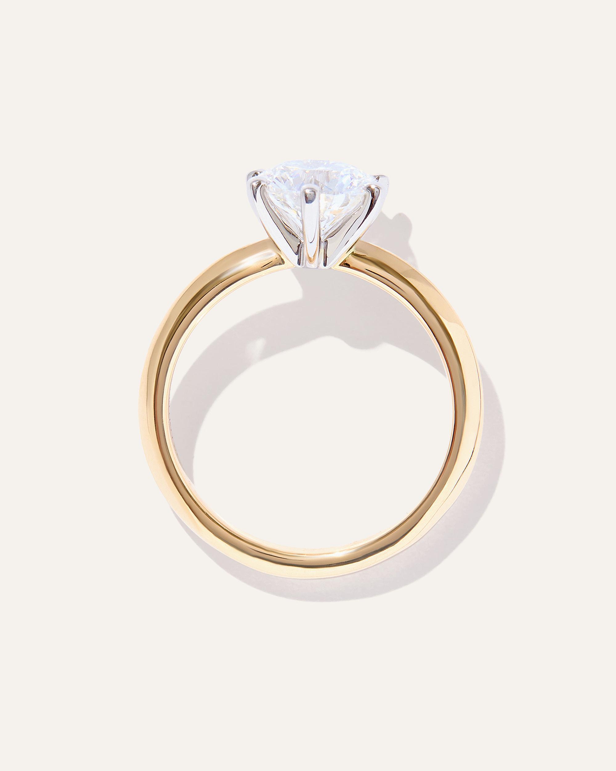 Quince | Women's Lab Grown Diamond Round Six Prong Knife Edge Engagement Ring Product Image