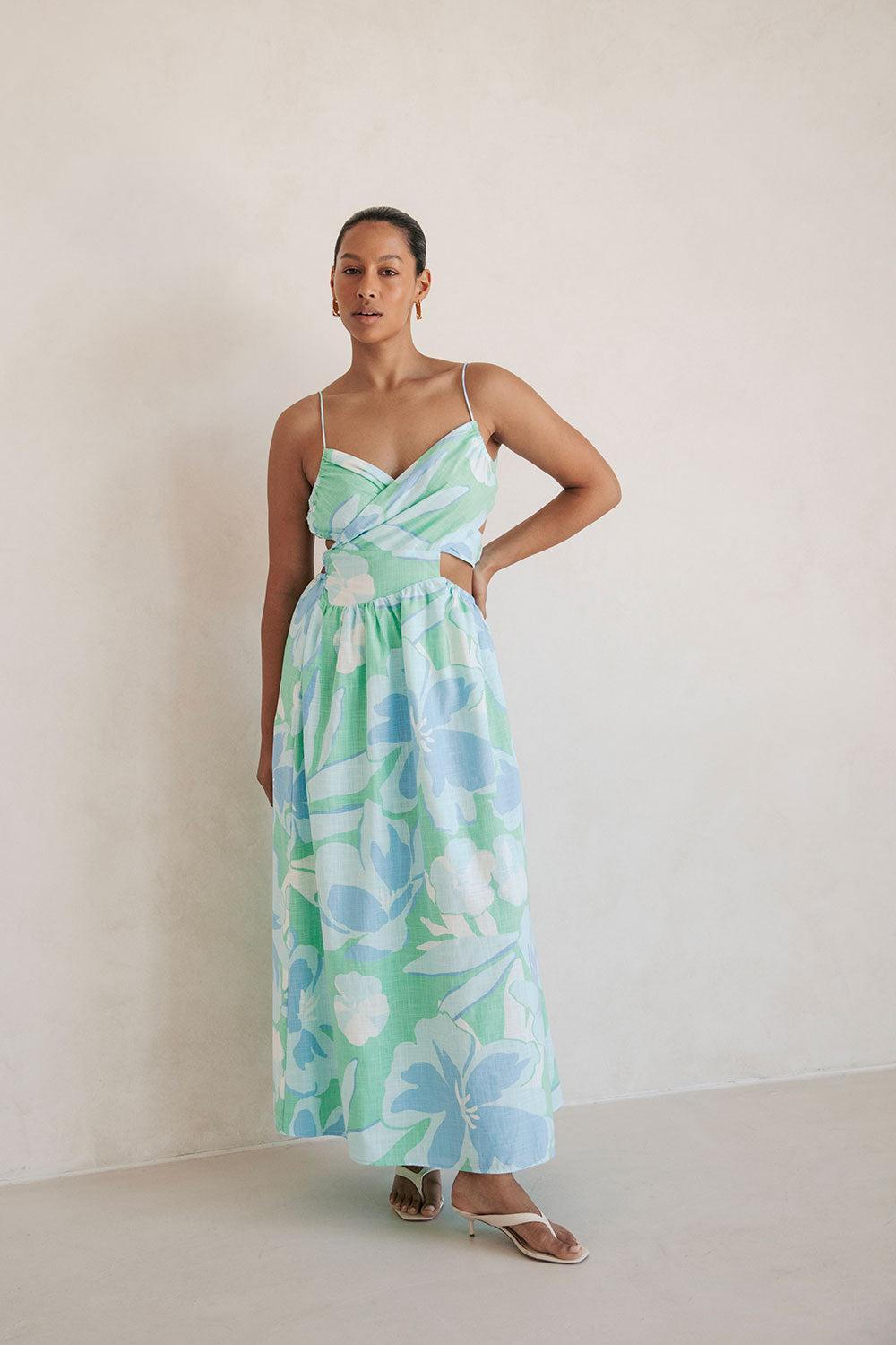 SAMPLE-Iris Midi Dress - Spring Petals Product Image