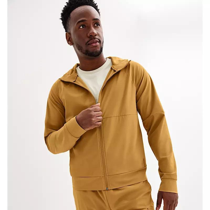 Men's Tek Gear® Performance Zip-Up Hooded Jacket, Size: Large, Canyon Dust Product Image