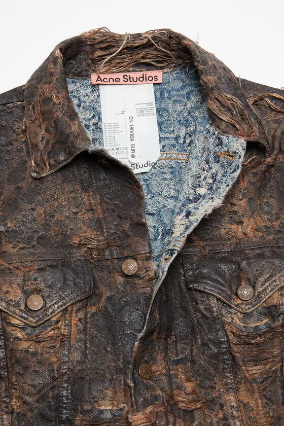 Distressed monogram denim jacket - Regular fit Product Image