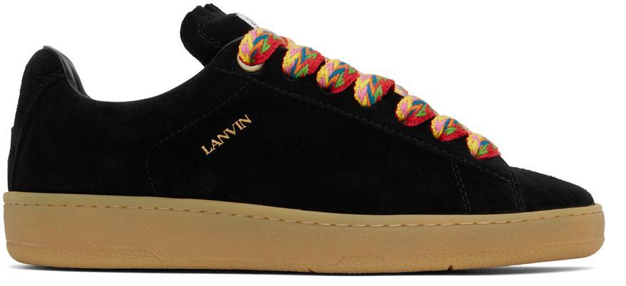 LANVIN Suede Low-top Sneakers In Black Product Image