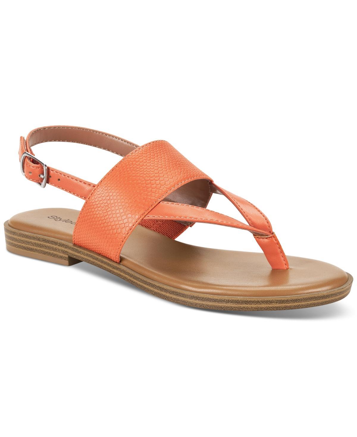Style & Co Womens Sadiee Slingback Thong Flat Sandals, Created for Macys - Black Product Image