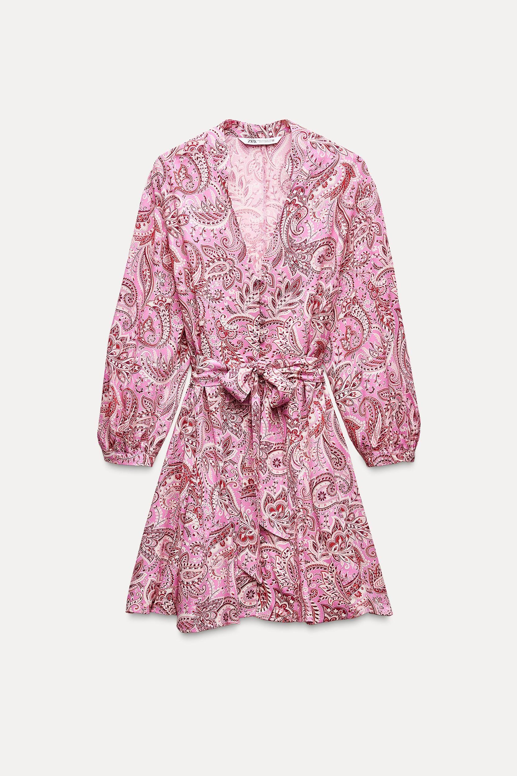 BELTED PRINTED SHORT DRESS Product Image