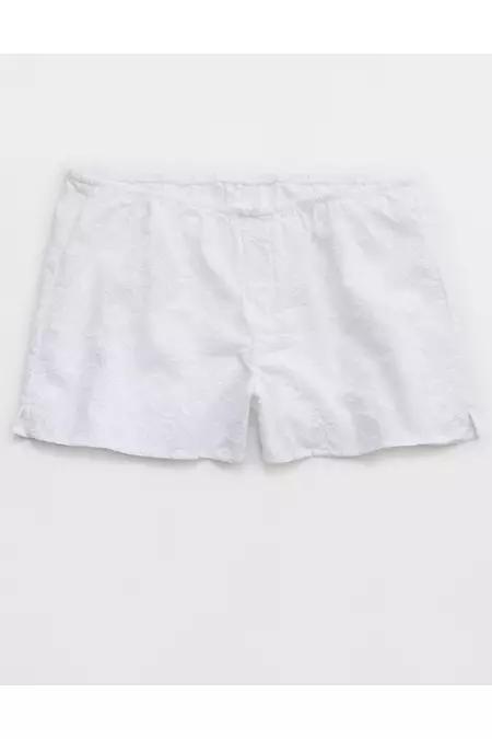 Aerie Off-Duty Embroidered Cotton Boxer Women's Product Image